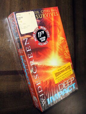 3/$77❤️sealed 1998 Deep Impact Widescreen VHS + Bonus Collector Information Card